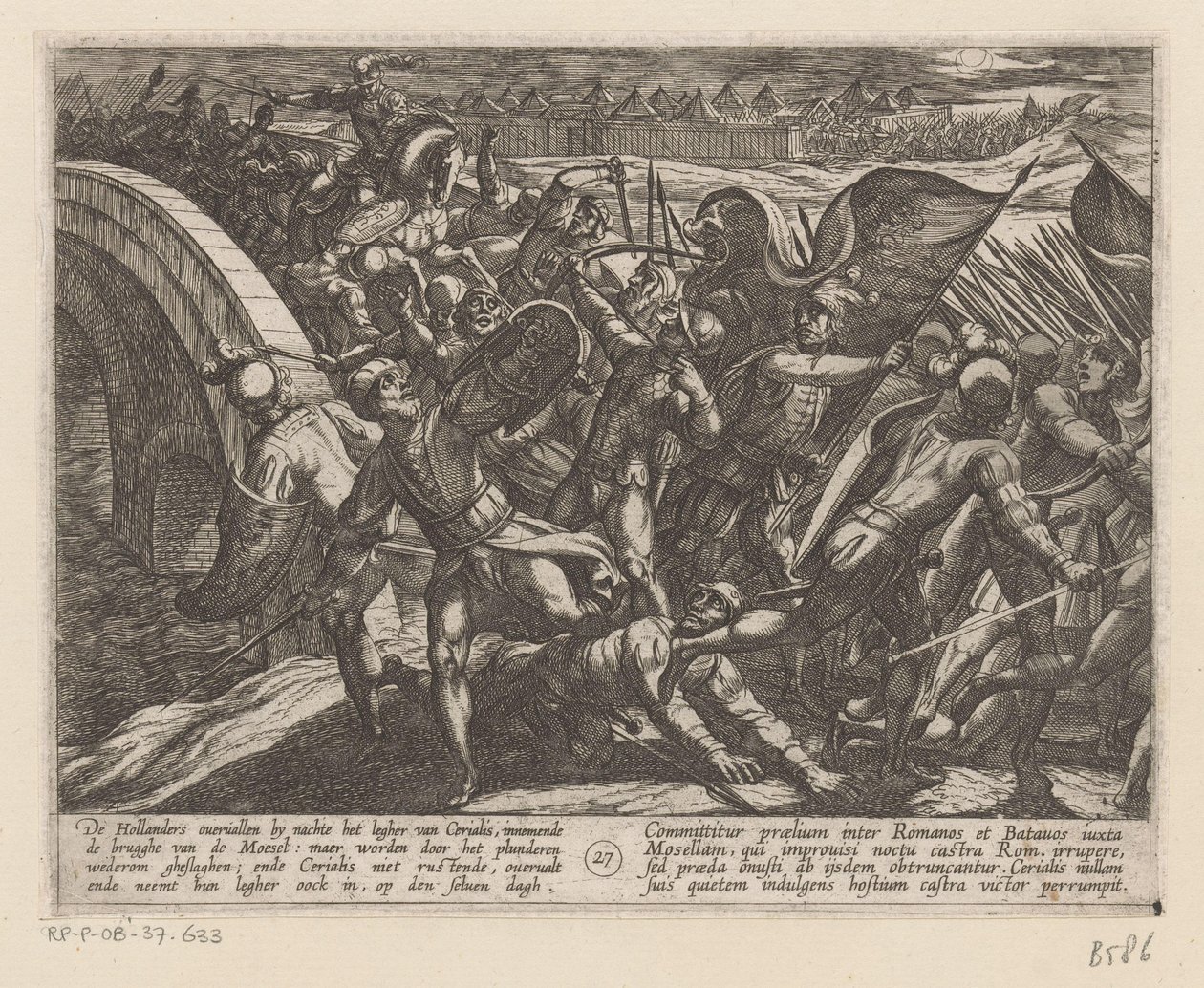 هجوم مفاجئ على المعسكر الروماني على نهر موسيل حروب باتافيان ضد الرومان (عنوان المسلسل) Batavorum cum Romanis Bellum (عنوان السلسلة) بواسطة انطونيو تمبيستا