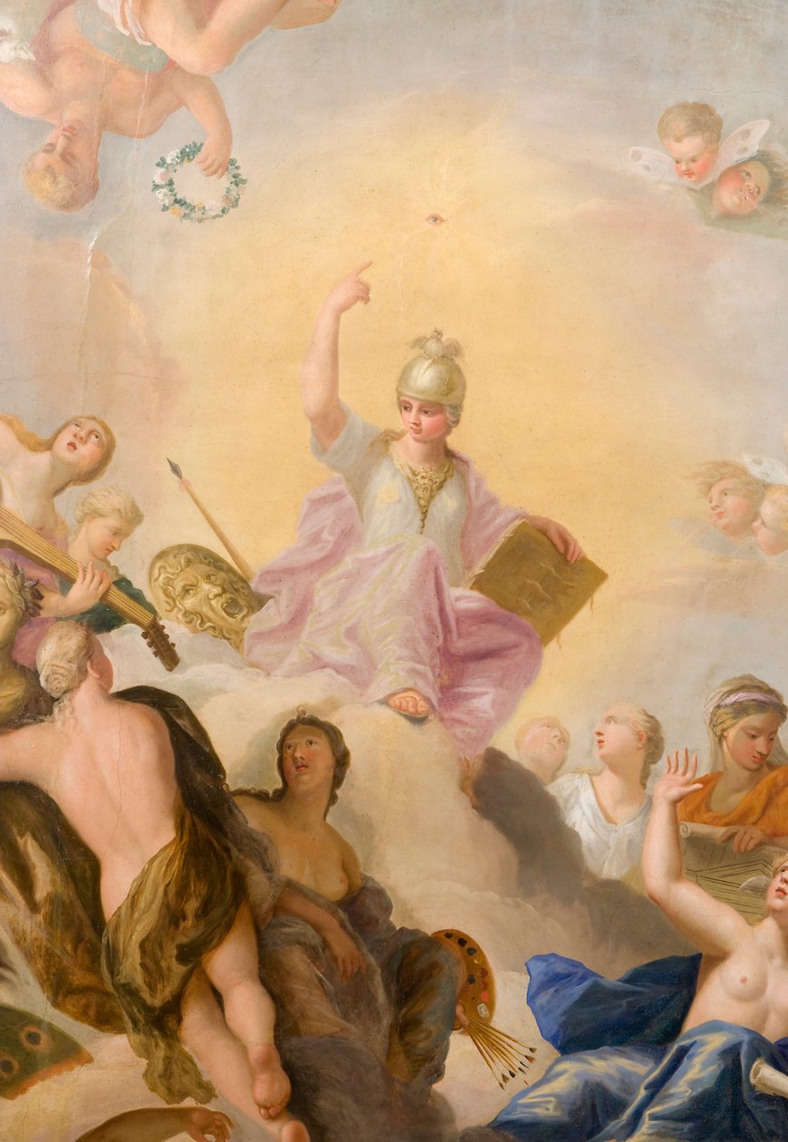 مينيرفا محاطة بالفنون والعلوم، تفاصيل من The Banqueting House بواسطة أنطونيو فيريو