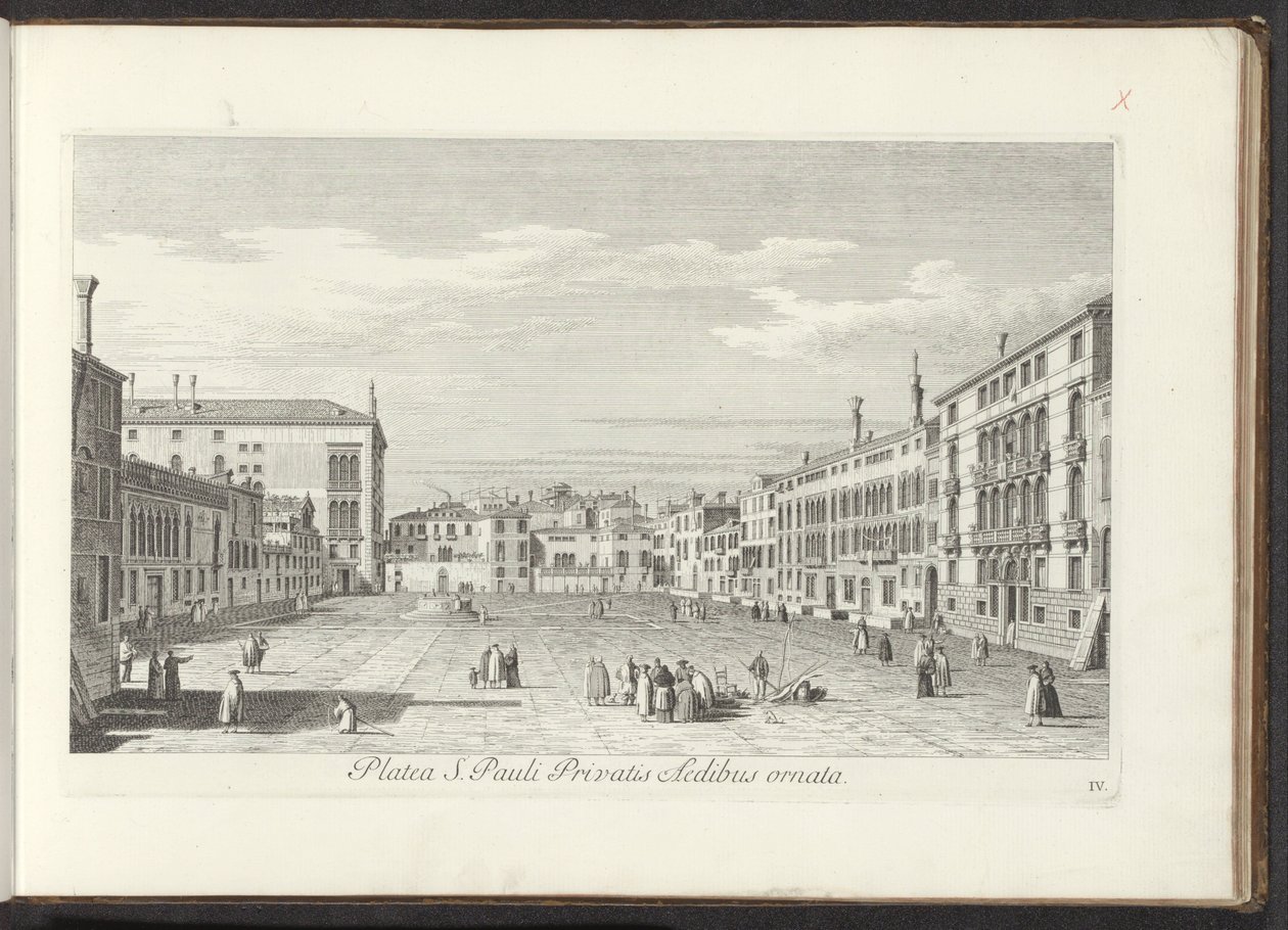 Gezicht op Campo San Polo te Venetië ساحة القديس بولس مزينة بمنازل خاصة (العنوان على القطعة) Gezichten op bugemenen en pleinen in Venetië (عنوان السلسلة) مناظر أكثر شهرة لمدينة البندقية ، من لوحة أنطونيوس 38 التي طبعها أنطونيو على الهواء بواسطة أنطونيو فيسينتيني