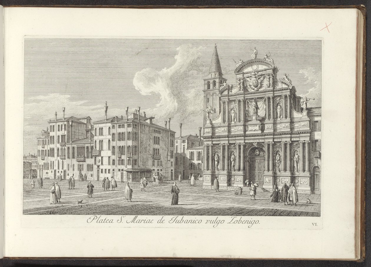 Gezicht op Campo Santa Maria Zobenigo te Venetië. موقع في كامبو سانتا ماريا Zobenigo te Venetië منطقة S. Rocchi مع نفس المعبد والمدرسة (العنوان على الكائن) Gezichten op bugemenen en pleinen in Venetië (عنوان السلسلة) أشهر المناظر لمدينة البندقية ، من اللوح بواسطة أنطونيو فيسينتيني