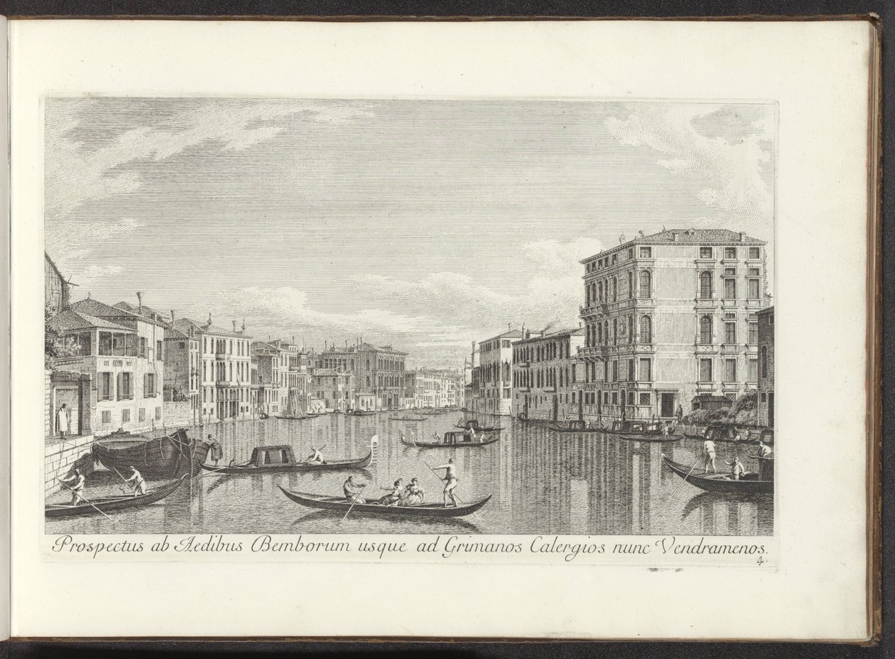 Gezicht op het Canal Grande، Palazzo Bembo en Palazzo Vendramin-Calergi te Venetië توقع إلى منازل Bembo حتى Grimanos Calergios الآن Vendramenos (العنوان على الكائن) مناظر أكثر شهرة لمدينة البندقية ، من لوحات قناة أنطونيوس 38 درجة بواسطة أنطونيو فيسينتيني