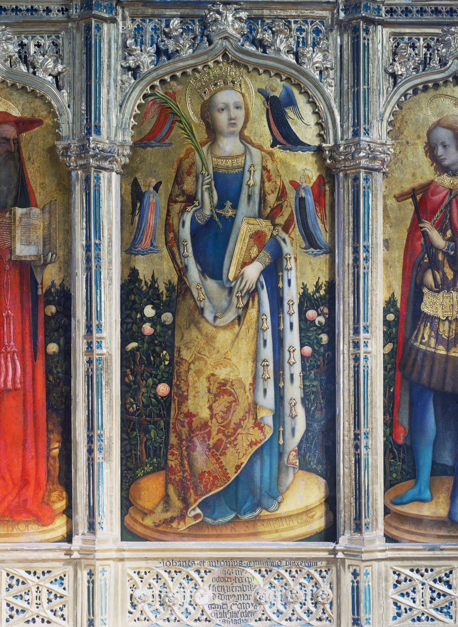 Polyptych of Saint Sabina, detail, by Antonio Vivarini known as Antonio da Murano, Church of San Zaccaria, Venice, Veneto, Italy, 2nd century بواسطة أنطونيو فيفاريني