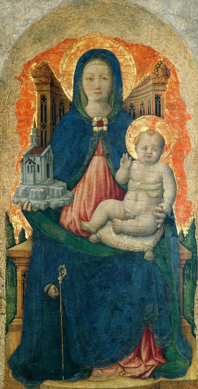 العذراء والطفل متوجًا من Praglia Polyptych ، ج. 1448. بواسطة أنطونيو فيفاريني