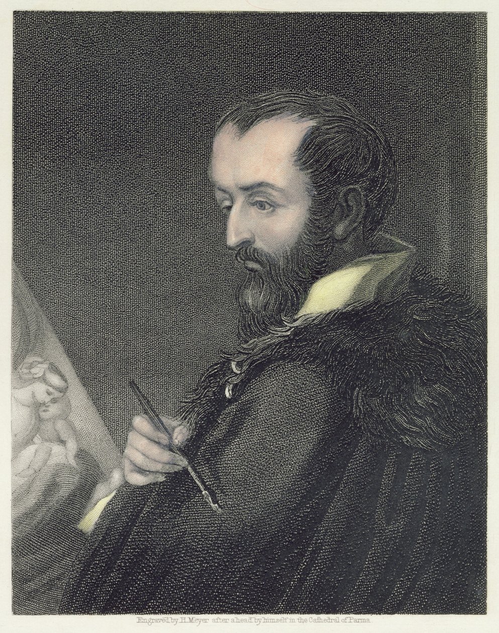 صورة شخصية ، نقش بواسطة حانة هنري ماير (1782-1847). بقلم ويليام ماكنزي بواسطة أنطونيو دا كوريجيو