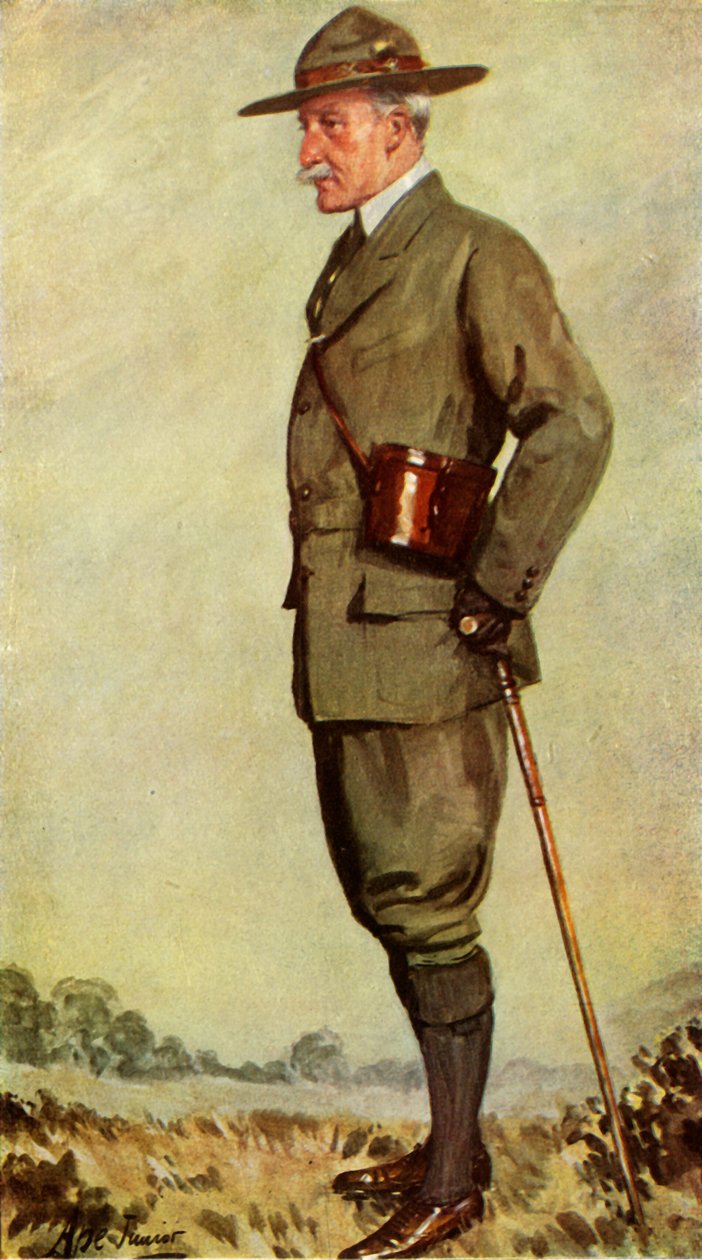 اللورد بادن باول ، 1911 ، 1944. بواسطة القرد جونيور