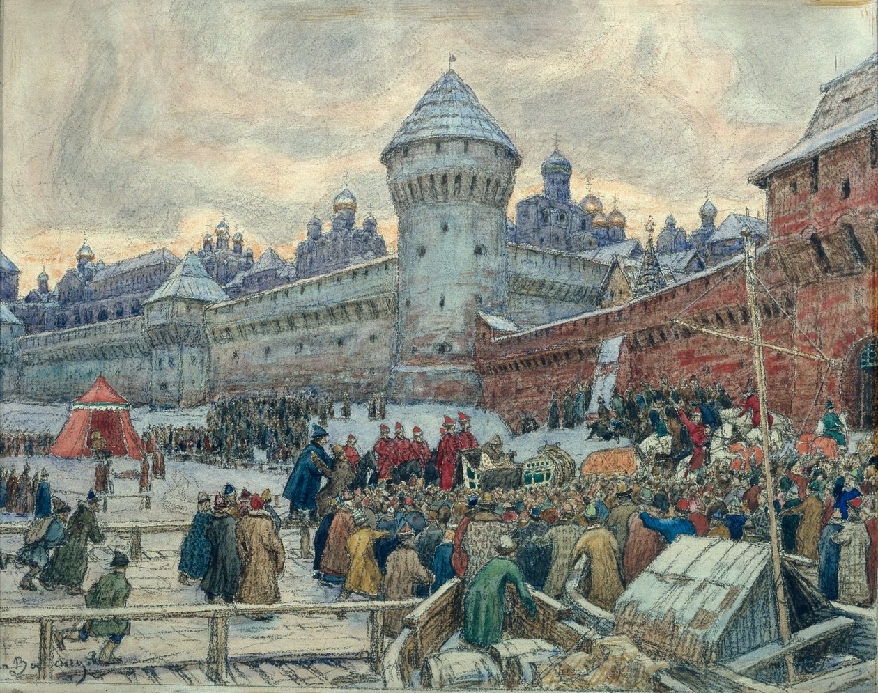 موسكو القديمة ، رحيل بعد شجار بواسطة Apollinari Mikhailovich Vasnetsov