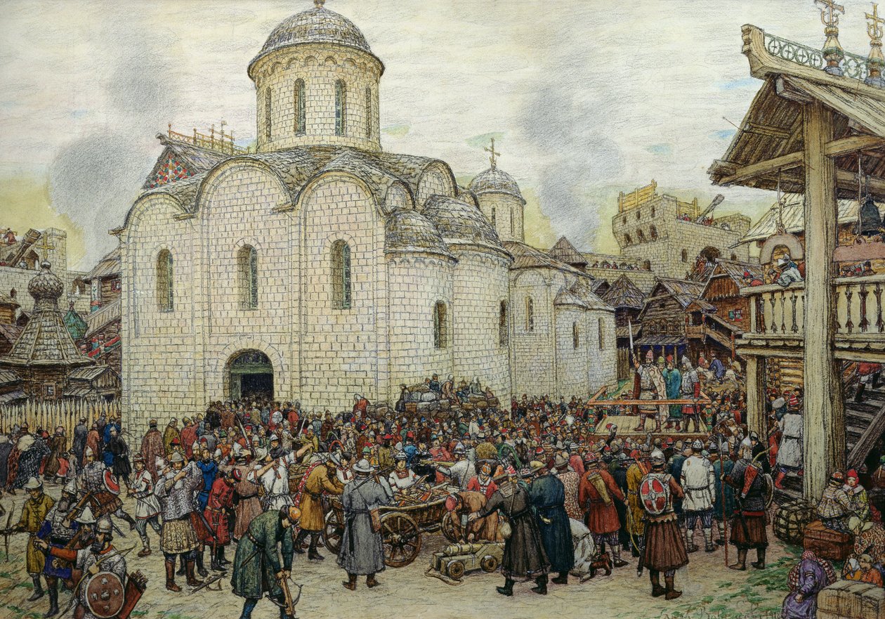 الدفاع عن المدينة ، 1918 بواسطة Apollinari Mikhailovich Vasnetsov