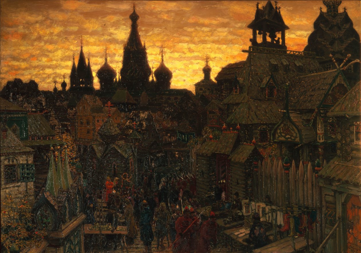 موسكو القديمة. شارع في كيتاي جورود في القرن السابع عشر ، 1900 بواسطة Apollinari Mikhailovich Vasnetsov