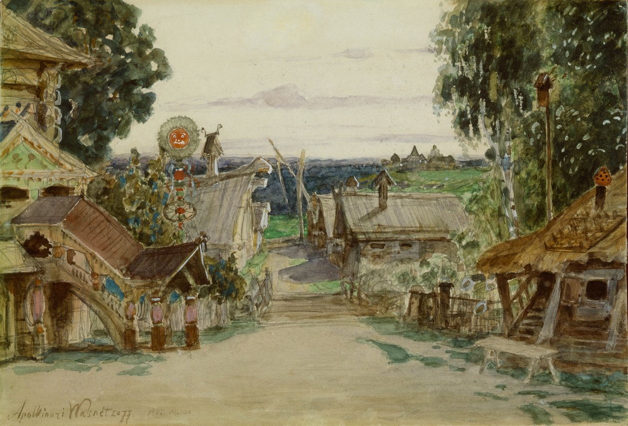 Berendeyevka. تصميم المسرح لأوبرا Snow Maiden من تأليف N.Rimsky-Korsakov ، 1895 بواسطة Apollinari Mikhailovich Vasnetsov