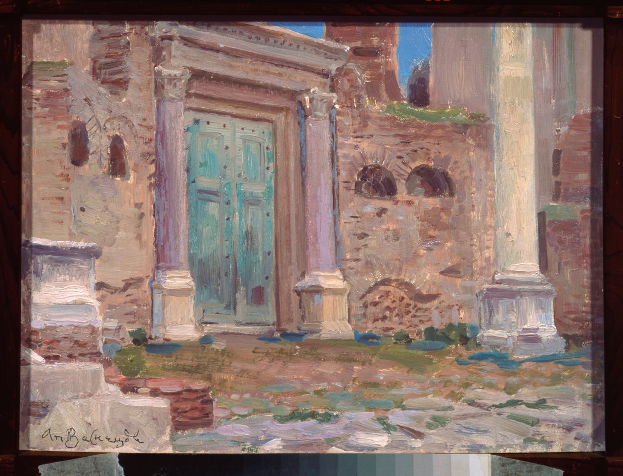 Le Temple de Janus a Rome (Italie) (The Temple of Janus in Rome) - عمل من قبل Appolinari Mikhaylovich Vasnetsov (1856-1933) ، زيت على كرتون ، الفن الروسي في القرن التاسع عشر - متحف N Yaroshenko للفنون ، كيسلوفودسك (روسيا) بواسطة Apollinari Mikhailovich Vasnetsov