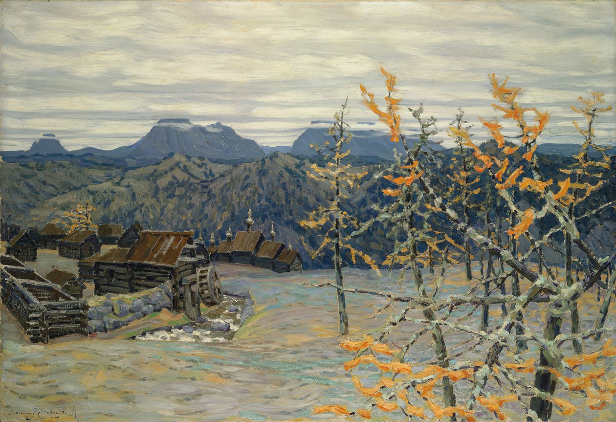 قرية في جبال الأورال بواسطة Apollinari Mikhailovich Vasnetsov