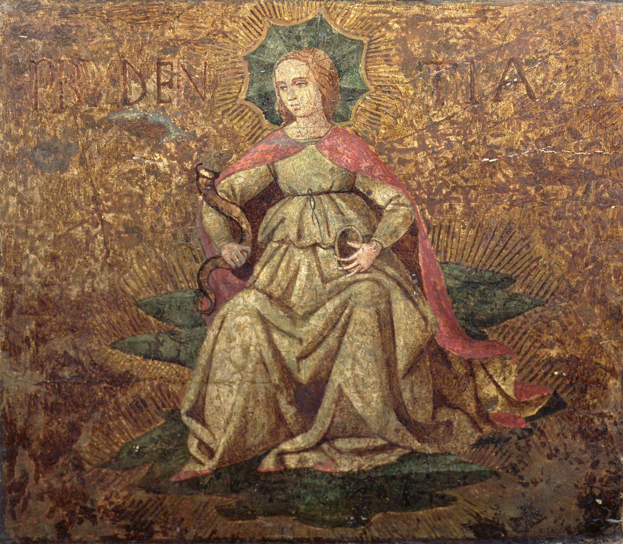 Allegory of Prudence ، لوحة النهاية لكاسون ، c.1460-65 (درجة الحرارة على اللوحة) (انظر 76870) بواسطة أبولونيو دي جيوفاني