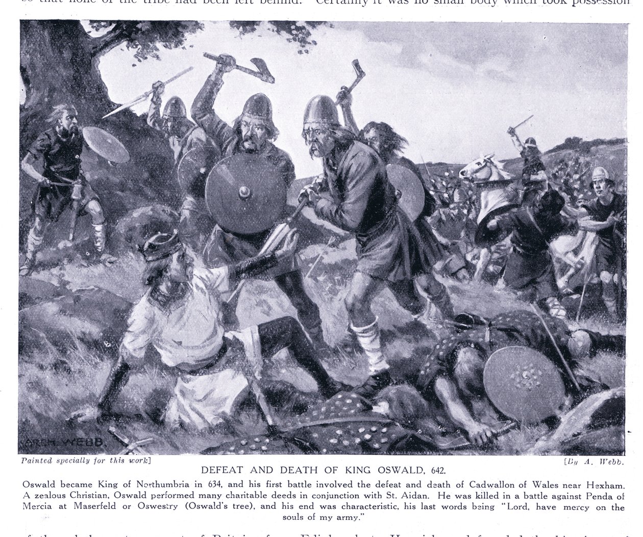 هزيمة وموت الملك أوزوالد AD642 ، 1920 بواسطة أرشيبالد ويب