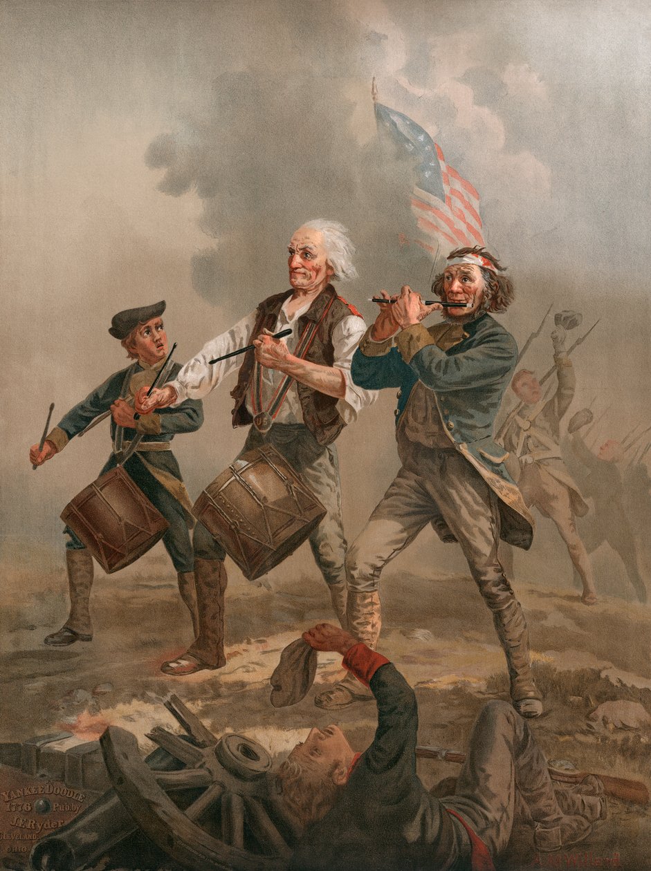 Yankee Doodle أو The Spirit of '76 ، حوالي عام 1875 (الطباعة الحجرية الملونة) بواسطة أرشيبالد ويلارد