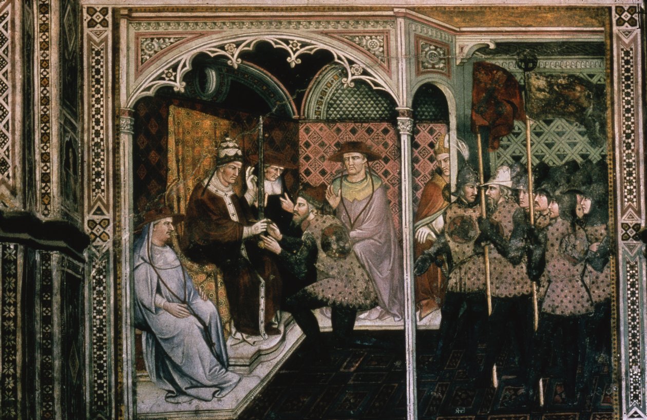 البابا والإمبراطور ، c.1408-1410 بواسطة أريتينو لوكا سبينيلو أو سبينيللي