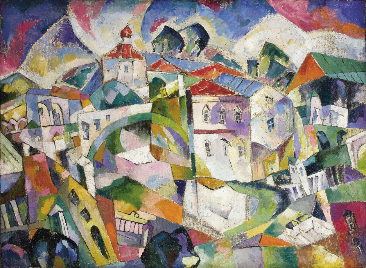 سيتي سكيب التكعيبية ، 1910s بواسطة أريستارخ فاسيليفيتش لينتولوف