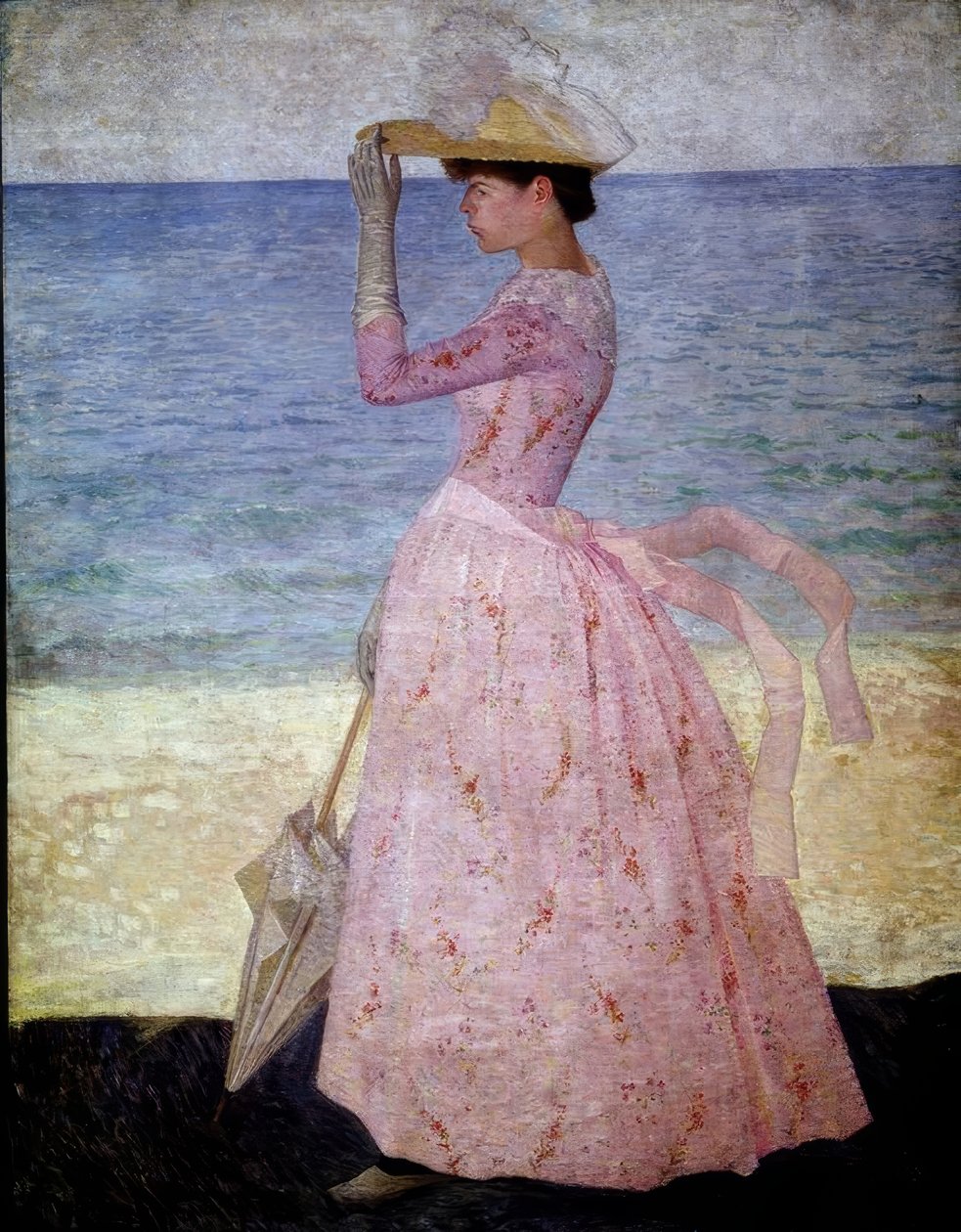 المرأة مع مظلة - 1896-190 × 149 سم - زيت على قماش. فنان: أريستيد مايلول. يُعرف أيضًا باسم: LA MUJER DE LA SOMBRILLA. الموقع: MUSEE D&39;ORSAY بواسطة أريستيد مايول