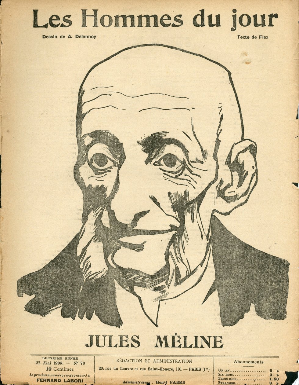 Cover of “” Les Hommes du jour””, Satirique en N & B بواسطة أريستيد ديلانوي