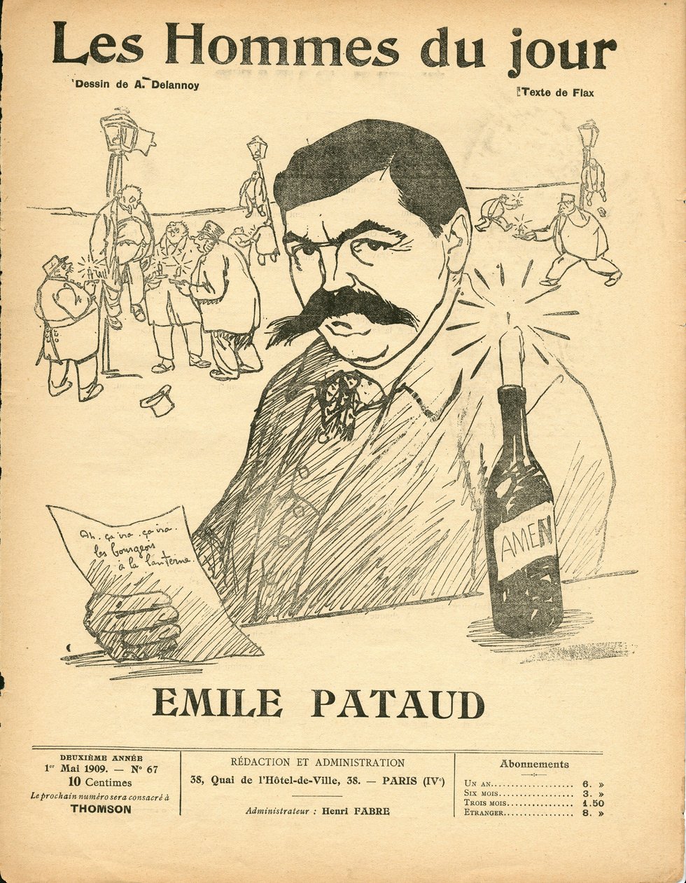 Cover of “” Les Hommes du jour””, Satirique en N & B بواسطة أريستيد ديلانوي
