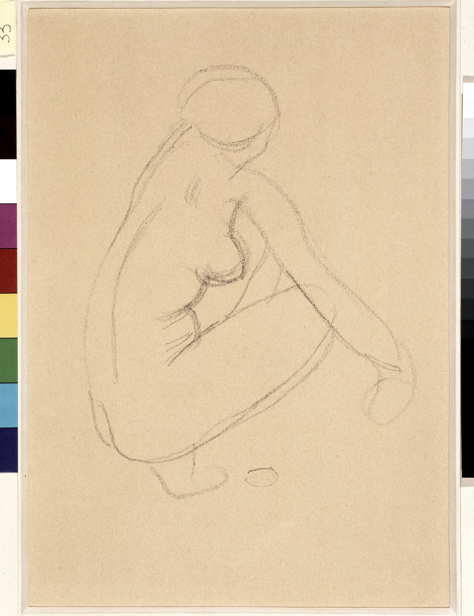 عارية القرفصاء. رسم أريستيد مايول (1861-1944). قلم رصاص على ورق. قاتمة: 32x23 سم. متحف كانتيني ، مرسيليا بواسطة أريستيد مايول