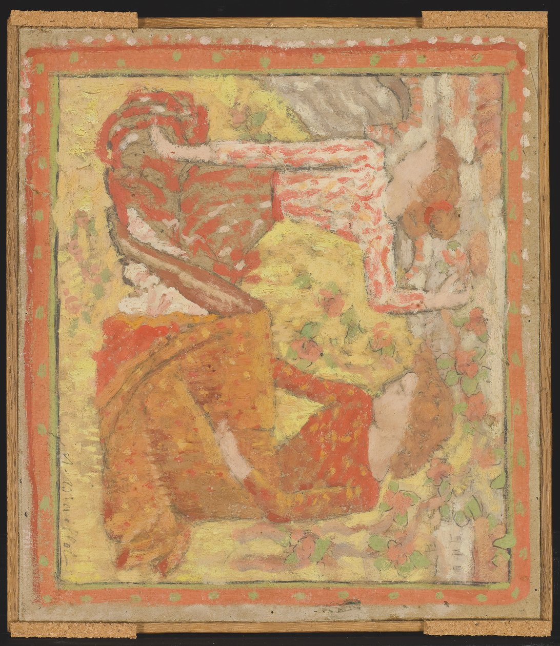 فتاتان صغيرتان في بستان (مشروع نسيج) ، حوالي 1895-1900 (زيت وحرارة وجرافيت على ورق مقوى مثبت على لوح) بواسطة أريستيد مايول