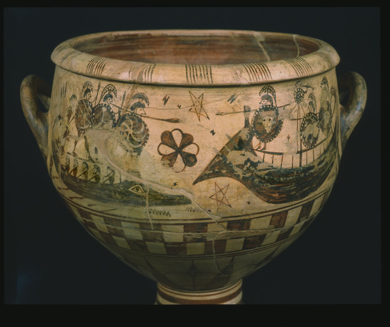 Krater مع أوديسيوس التعمية Polyphemus (السيراميك) بواسطة اريستونوثوس