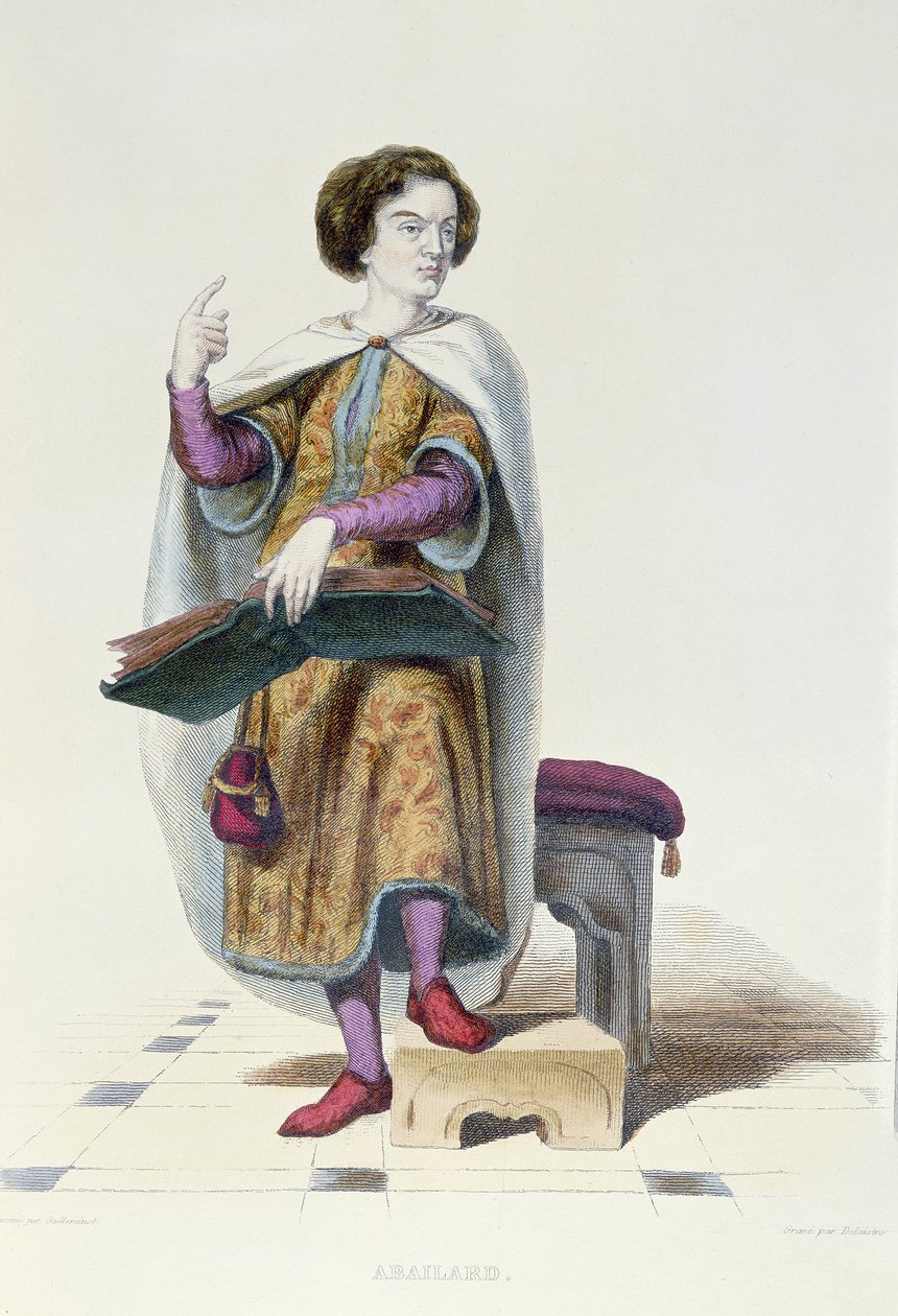 Abelard ، رسم توضيحي من "Le Plutarque Francais" بواسطة E.Mennechet ، 1835 (نقش الألوان) بواسطة أرماند جيليمينوت