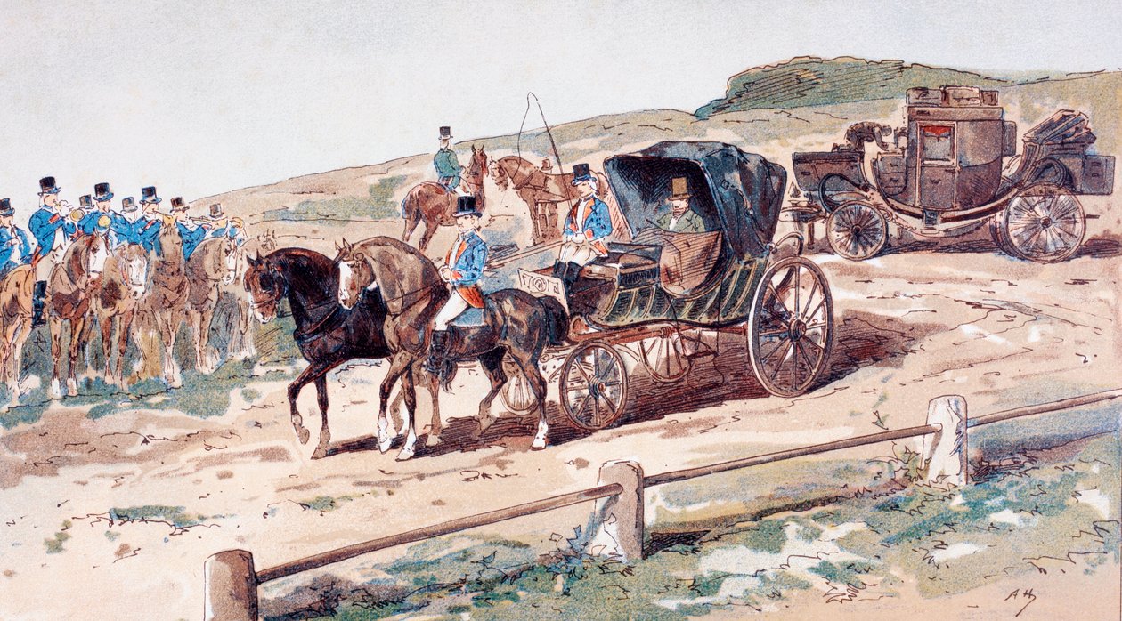 شنت Postillion على حصان عربة ، القرن 19 ، 1886 بواسطة أرماند جان هاينز