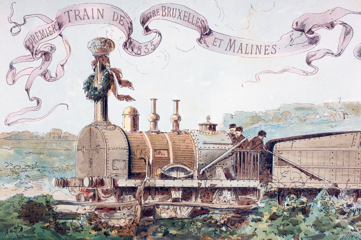 صورة تحتفل بأول قطار من بروكسل إلى ميكلين عام 1835 ، 1886 بواسطة أرماند جان هاينز