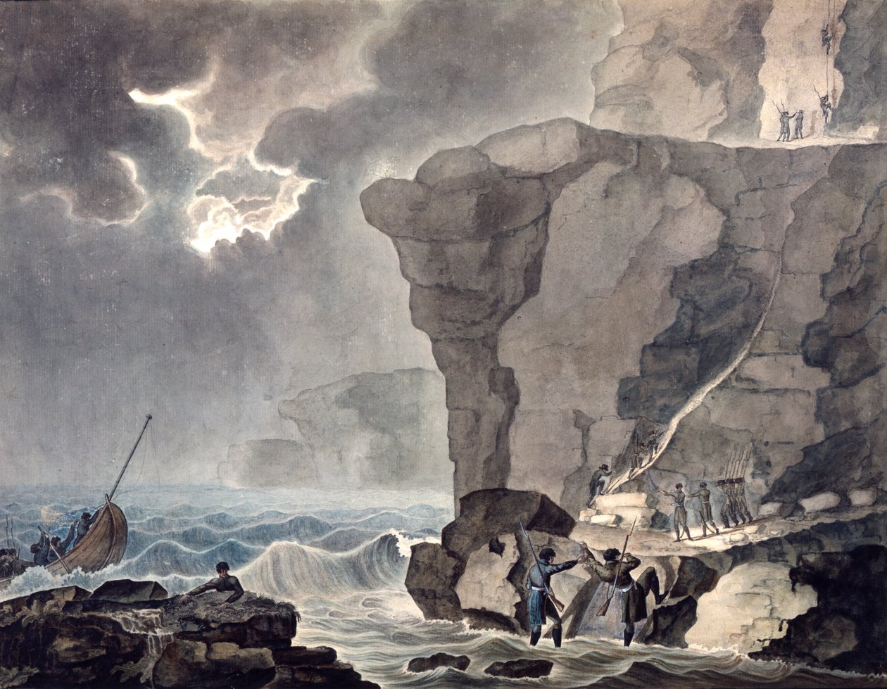 هبوط المتآمرين في قضية Cadoudal في جرف بيفيل ... '، 1771-1847 بواسطة أرماند جول ماري هيراكليوس دي بوليجناك