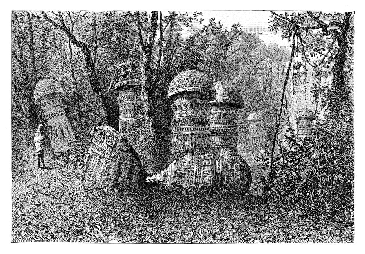 أطلال معبد Ahom ، Dinajpur ، آسام العليا ، الهند ، 1895. بواسطة أرماند كول