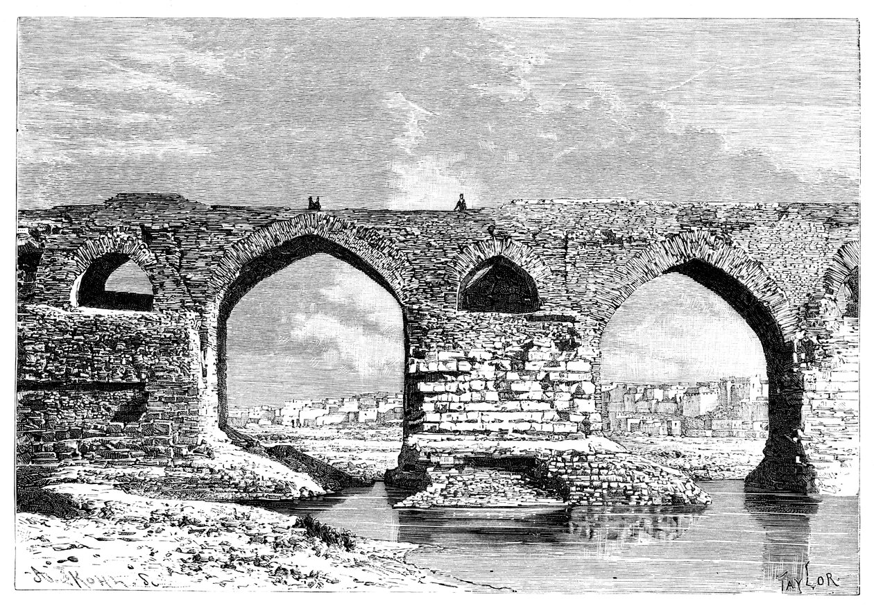 جسر دزفول ، إيران ، 1895. بواسطة أرماند كول