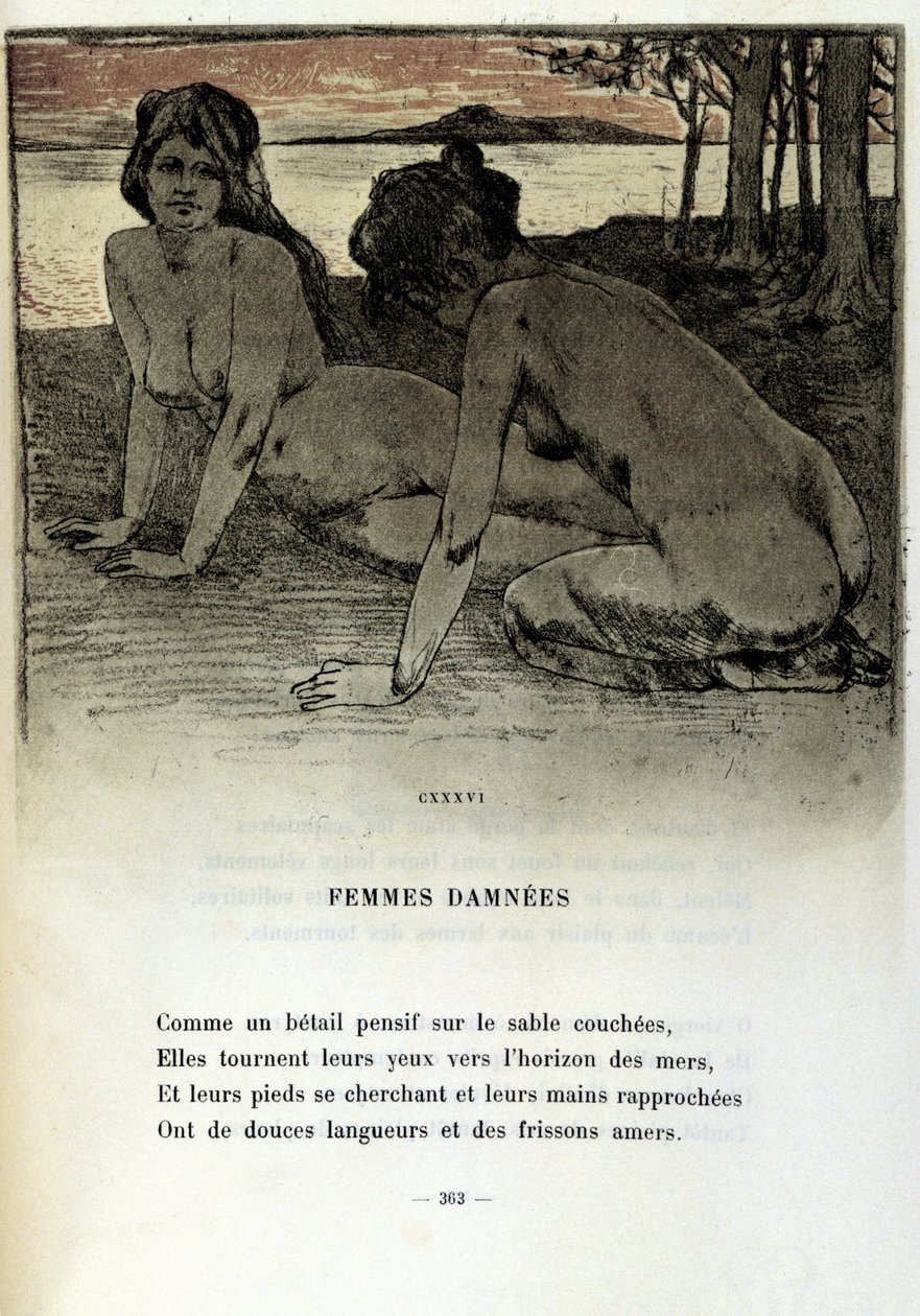 رسم توضيحي لأرماند راسينفوس (1862 - 1934) لقصيدة "نساء ملعون" في "Les fleurs du mal" لتشارلز بودلير (1821-1867) 1899 بواسطة أرماند راسينفوس