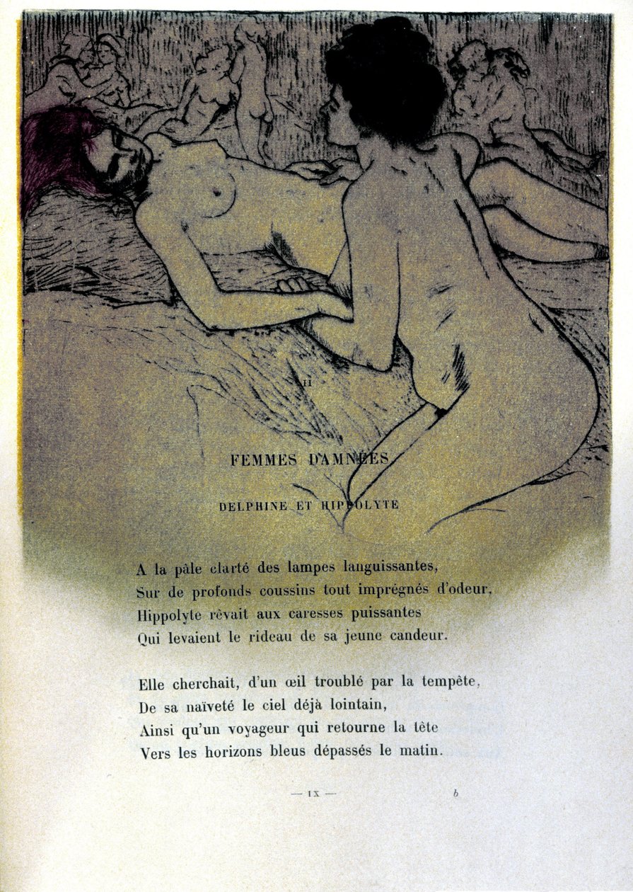 رسم توضيحي لأرماند راسينفوس (1862 - 1934) لقصيدة "نساء ملعون" في "Les fleurs du mal" لتشارلز بودلير (1821-1867) 1899 بواسطة أرماند راسينفوس