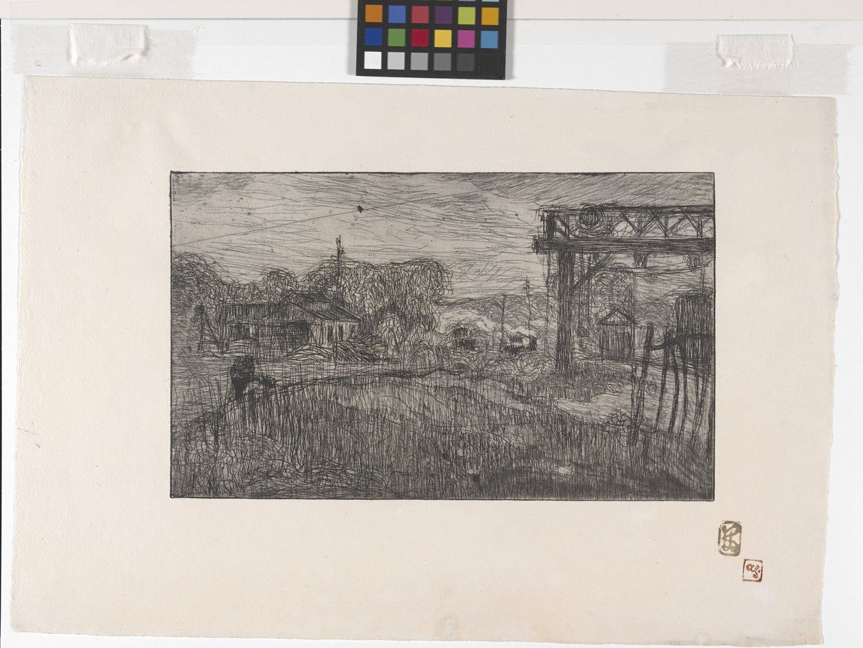 La Gare De Valmondois (محطة قطار Valmondois) (الحفر والروليت) بواسطة أرماند سيجين