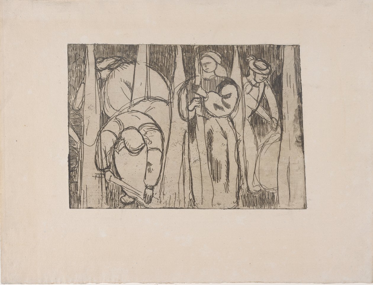 Les Rouisseuses (The Flax Gatherers) 1893 (حفر) بواسطة أرماند سيجين