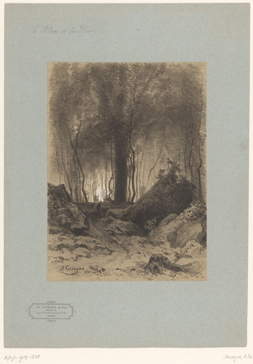 عرض الغابة مع الصخور المناظر الطبيعية مع القرى والغابات (عنوان السلسلة) Le Village et les Bois (عنوان المسلسل على الكائن) بواسطة أرماند ثيوفيل كاساني