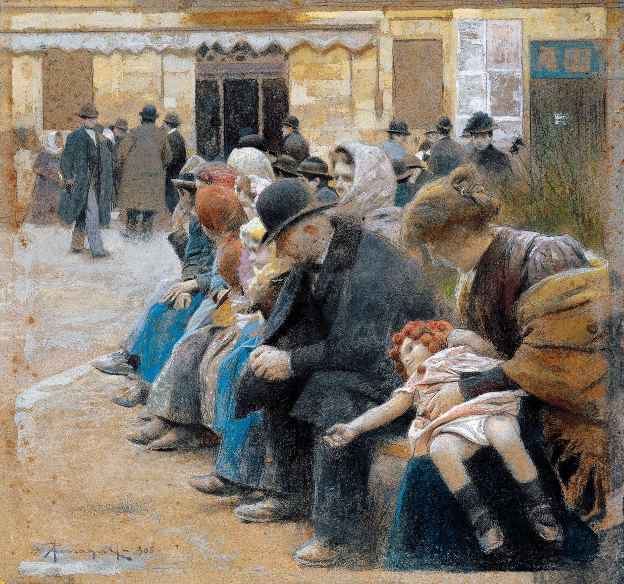 المهاجرون ، بقلم أرنالدو فيراجوتي (1862-1925) بواسطة أرنالدو فيراجوتي