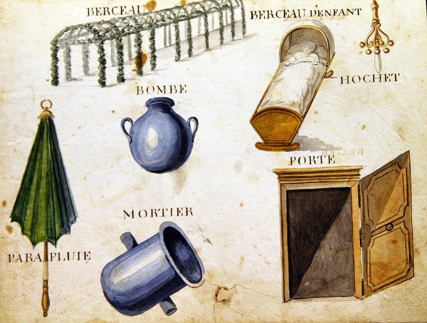 رسوم توضيحية من "كتاب الأبجدية الفرنسية لعام 1814" ، حانة. بواسطة تشارلز بلانت للفنون الجميلة بواسطة أرنود دي بوريجارد