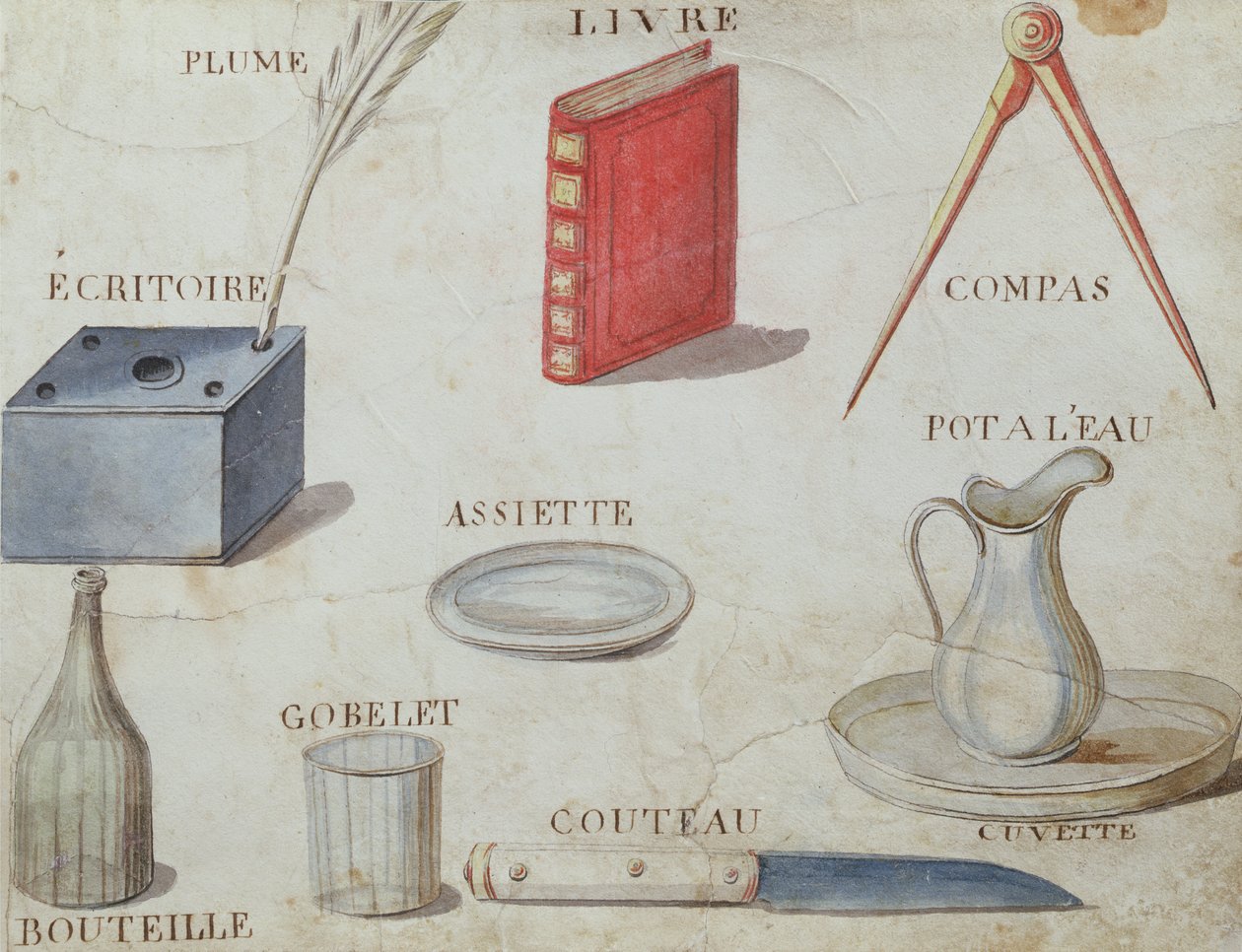 الرسوم التوضيحية من "كتاب الأبجدية الفرنسية لعام 1814" ، حانة. بقلم تشارلز بلانت للفنون الجميلة ، 1814 بواسطة أرنود دي بوريجارد