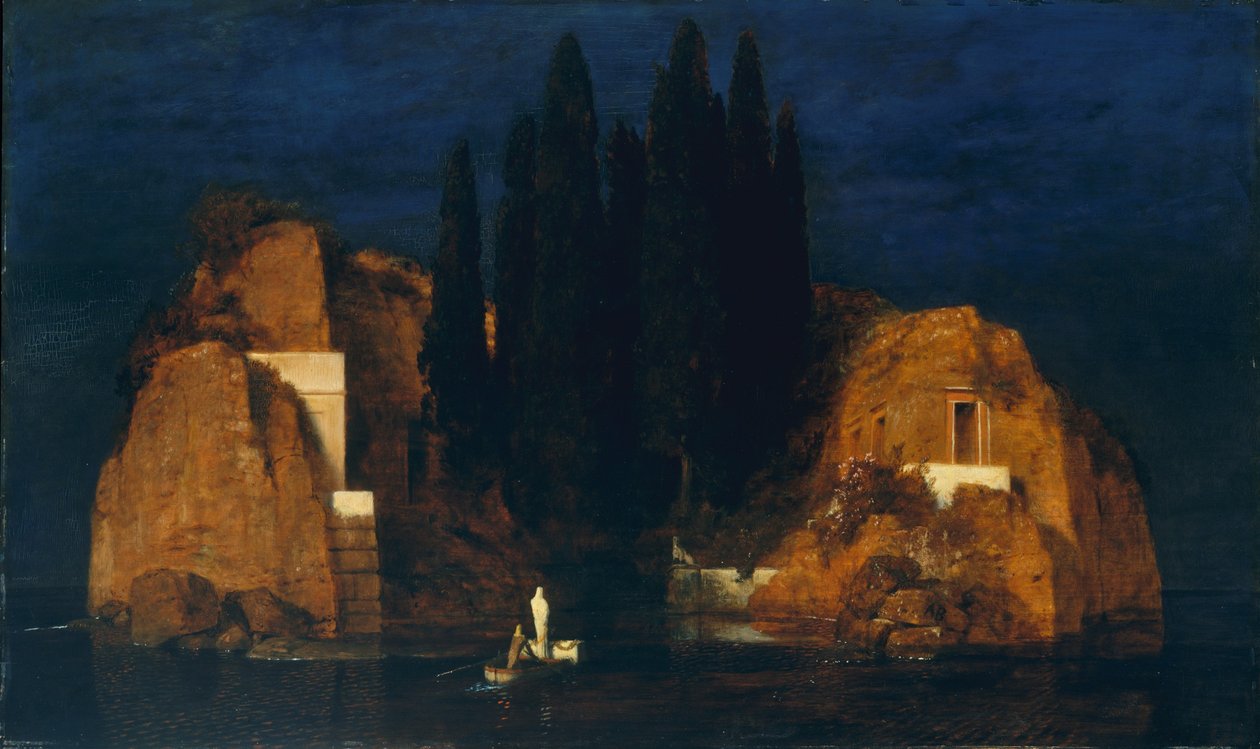 جزيرة الموتى ، النسخة الثانية ، 1880 (زيت على خشب) بواسطة أرنولد بوكلين