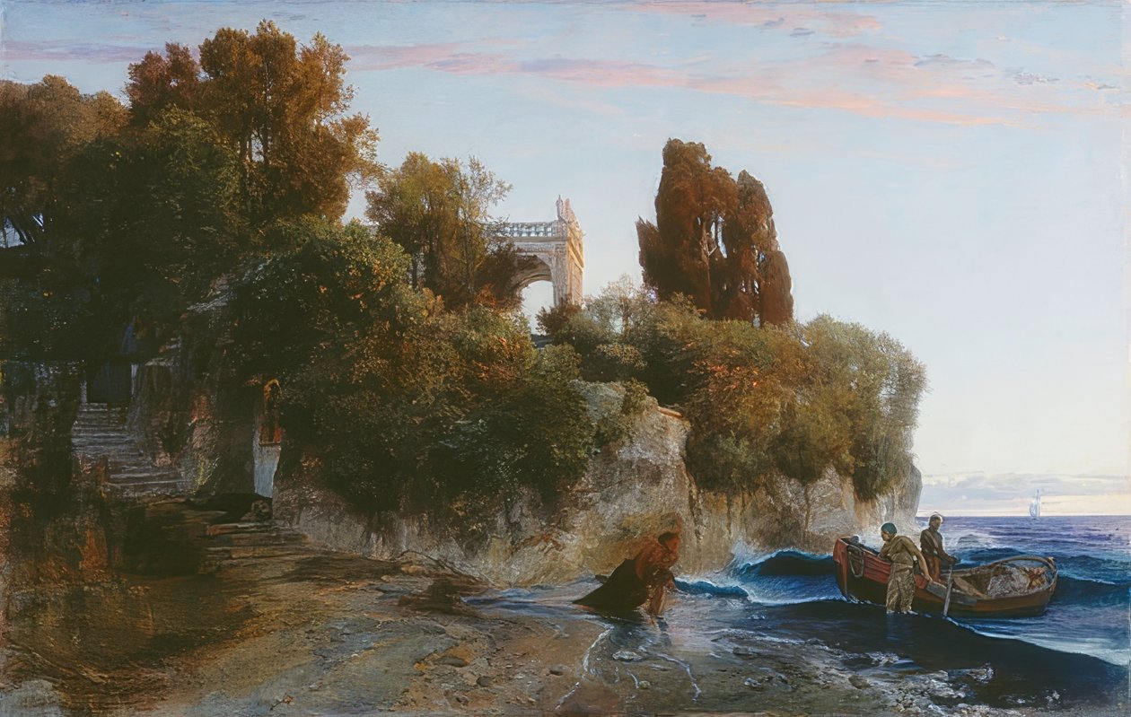 القلعة عن طريق البحر (القتل في القلعة). 1859 بواسطة أرنولد بوكلين