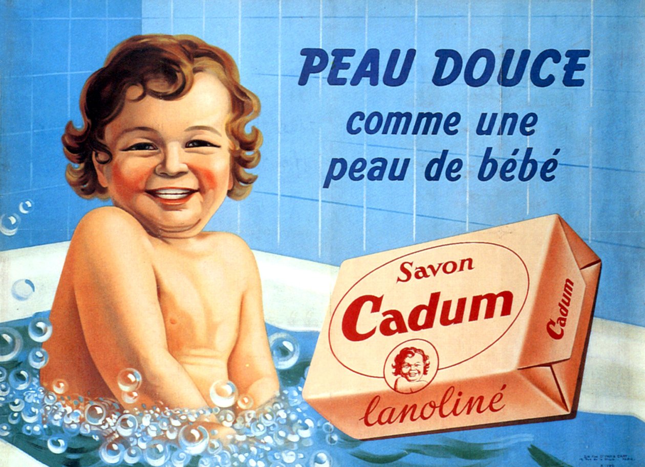 Baby in bath for Cadum Soap 1958 (صورة توضيحية) بواسطة أرسين لو فيوفر