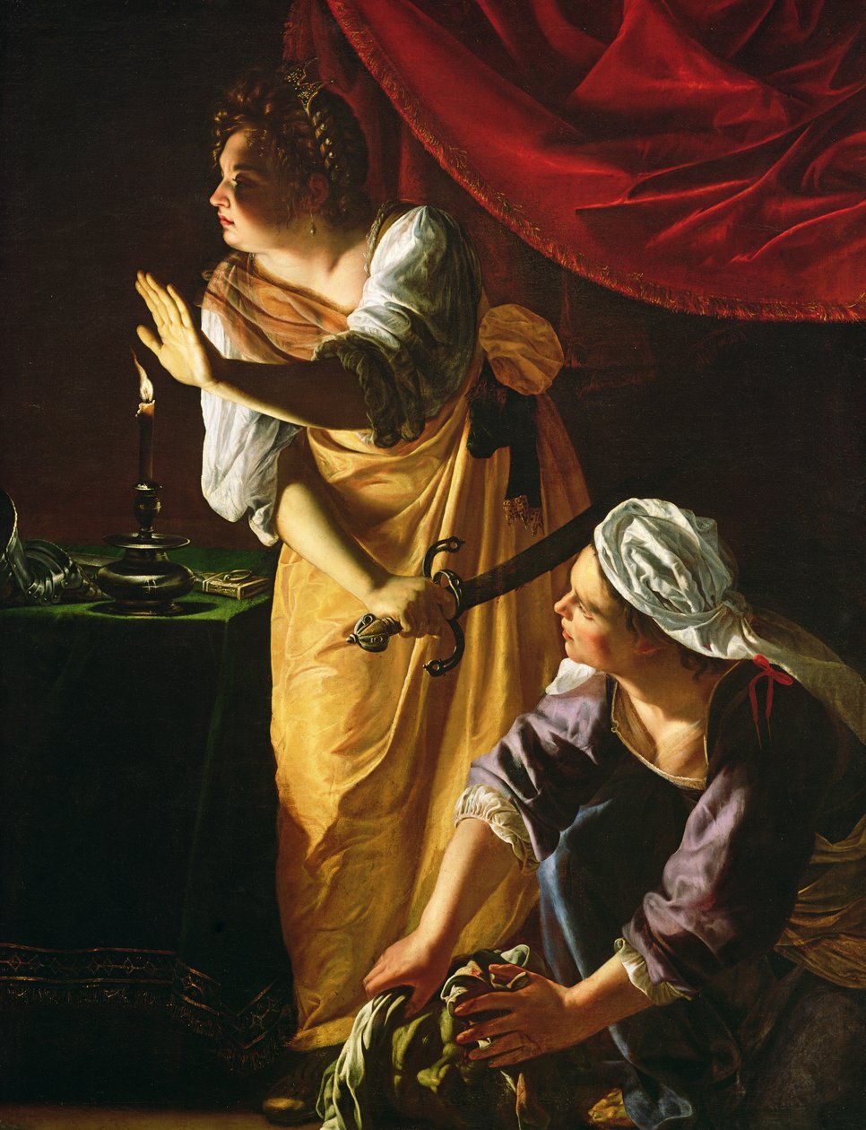 جوديث وخادمة مع رئيس Holofernes ، c.1625 بواسطة الأرطماسيا Gentileschi