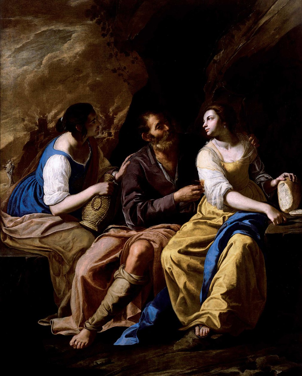 لوط وبناته ، حوالي 1635-1637. بواسطة الأرطماسيا Gentileschi