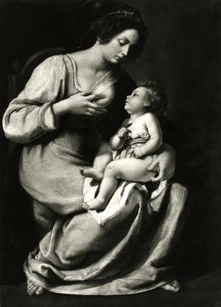 مادونا الكرز (زيت على قماش) (صورة ب / ث) بواسطة الأرطماسيا Gentileschi