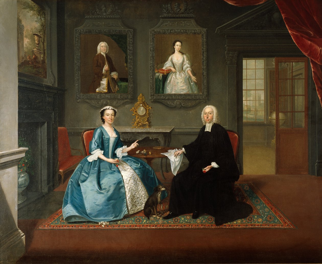 القس Streynsham Master وزوجته ، Margaret of Croston ، لانكشاير ، 1743-1744 بواسطة آرثر ديفيس