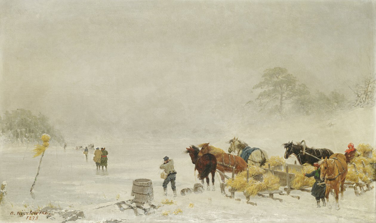 زلاجات على الجليد ، 1873 بواسطة آرثر نيكوتوفسكي