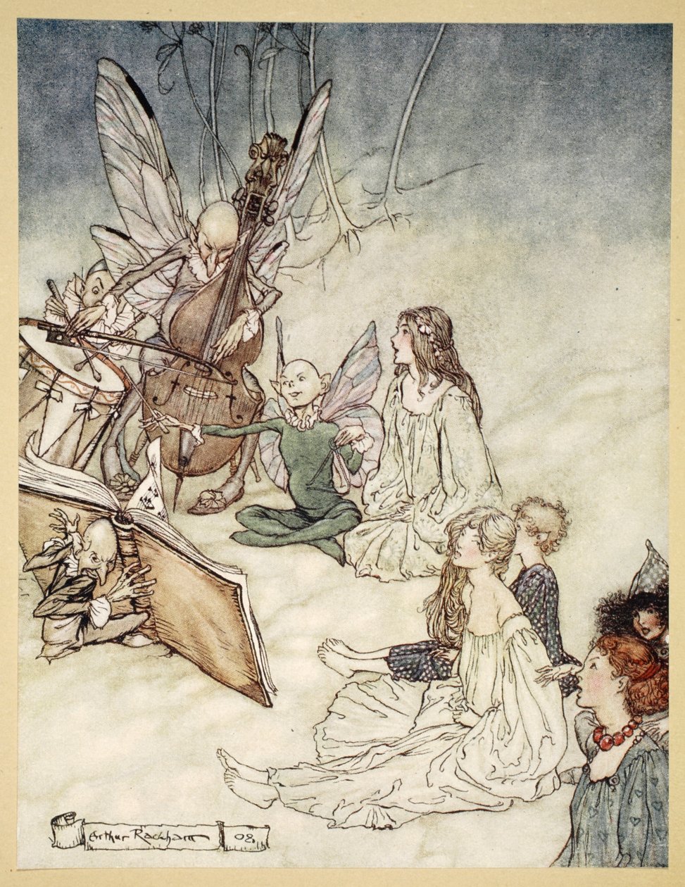 وأغنية خرافية ، صورة توضيحية من فيلم "Midsummer Nights Dream" بقلم ويليام شكسبير ، 1908 بواسطة آرثر راكهام