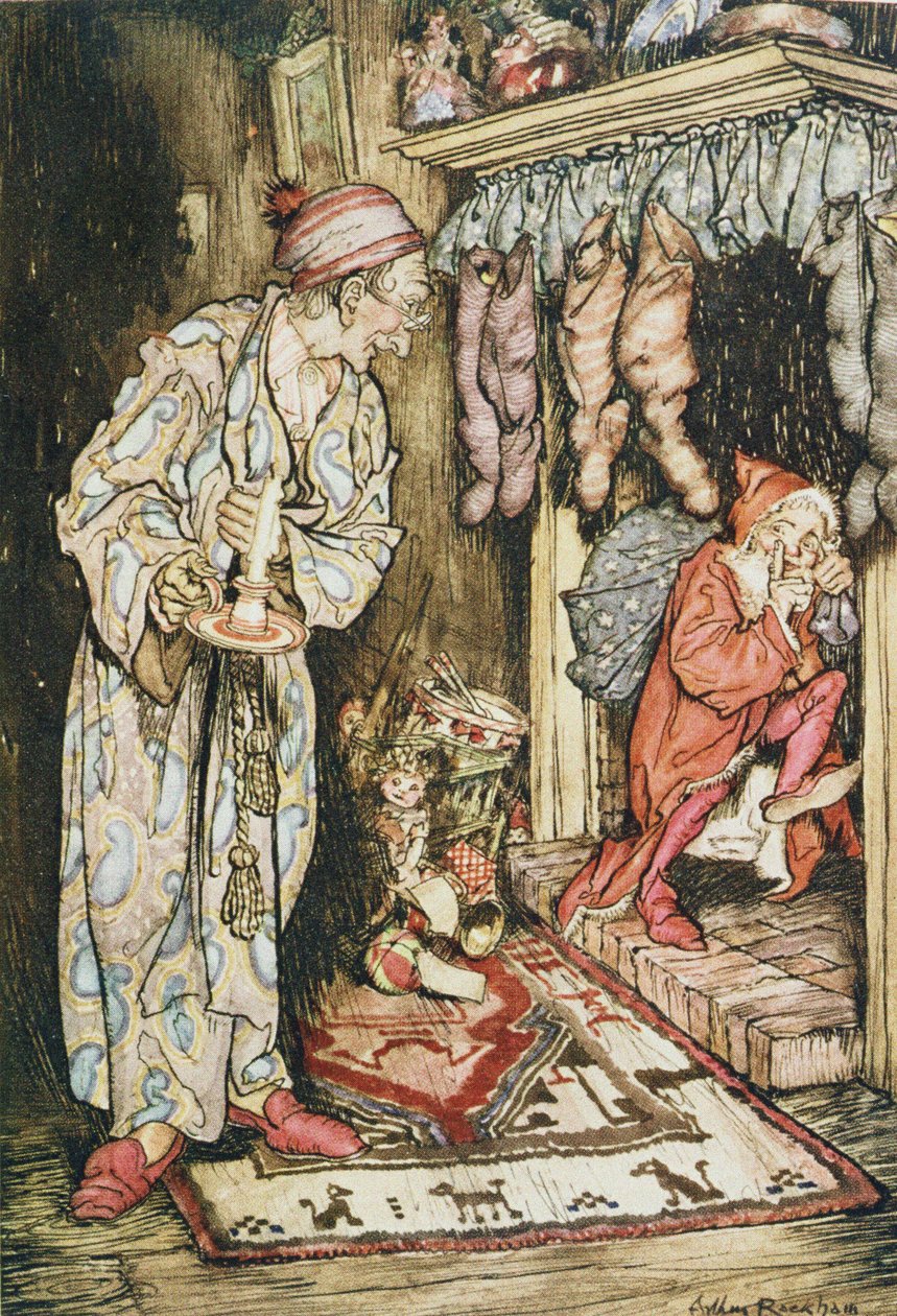 رسوم عيد الميلاد ، من "الليلة السابقة لعيد الميلاد" بقلم كليمنت سي مور ، 1931 بواسطة آرثر راكهام